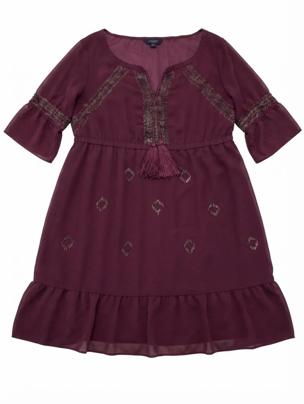 Anna Scholz for Simply Be Maroon Beaded Tunic Dress / Top READ